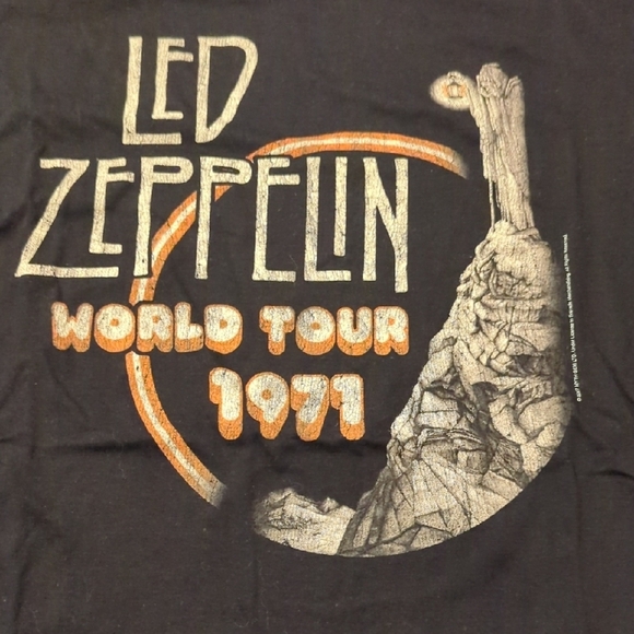 Tultex Other - Led Zeppelin World Tour 1971 Black T-Shirt